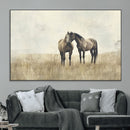 Chines Style Grunge Horses Wall Art Canvas Print