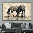 Chinese Style Abstract Black Horses Wall Art Canvas Print - by MyGreatCanvas | Canvas Wall Art Prints | Photo Prints & Wall Decor
