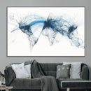 Flight Route Map Wall Art Canvas Print, Abstract Air Traffic