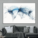 Flight Route Map Wall Art Canvas Print, Abstract Air Traffic