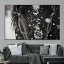 Winter Horse Snow Wall Art Canvas Print