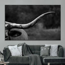 Cow Longhorn Wall Art | Black and White Print | Ready to by MyGreatCanvas | Canvas Wall Art Prints | Photo Prints & Wall Decor