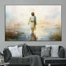 Framed Jesus Walking on Water Wall Art - 3-Panel Christian