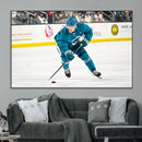 San Jose Sharks Ice Hockey Player Wall Art Canvas Print