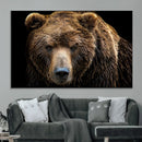 Grizzly Brown Bear Canvas Wall Art, Wildlife Animal Canvas