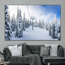 Winter Ski Lift Wall Art Print - Landscape Wall Art | Snowy