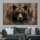 Rustic Grizzly 399 Wall Art | Triptych Canvas Print | Rustic