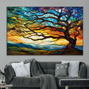 Vibrant Mosaic Tree of Life Wall Art | Stained Glass Style