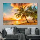 Tropical Sunset Beach Canvas Wall Art Print – Vibrant Palm by MyGreatCanvas | Canvas Wall Art Prints | Photo Prints & Wall Decor
