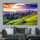 Green Hills and Sunset Wall Art Print - Scenic Landscape by MyGreatCanvas | Canvas Wall Art Prints | Photo Prints & Wall Decor
