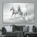 Large Wall Art Canvas Print – Beautiful Running White Horses by MyGreatCanvas | Canvas Wall Art Prints | Photo Prints & Wall Decor