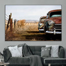 Old Rustic Classic Car Wall Art Canvas Print