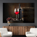 Red Wine and Bottle Canvas Print