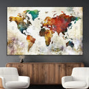 Watercolor World Map Canvas Print – Framed Wall Art for by MyGreatCanvas | Canvas Wall Art Prints | Photo Prints & Wall Decor