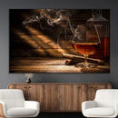 Whiskey and Cigar Wall Art Canvas Print by MyGreatCanvas | Canvas Wall Art Prints | Photo Prints & Wall Decor