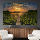 Lake and Flower Wall Art Canvas Print