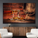 Whiskey and Cigar Canvas Wall Art | 3 Panel Bar Room Decor by MyGreatCanvas | Canvas Wall Art Prints | Photo Prints & Wall Decor
