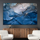 Navy Blue Canvas Art Abstract Print – Elegant Triptych