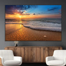 Sunset and Beach at Night Wall Art Canvas Print