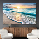 Sunset Beach Waves Canvas Wall Art – 5-Panel Ocean Sunset by MyGreatCanvas | Canvas Wall Art Prints | Photo Prints & Wall Decor