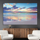 Tranquil Pastel Sunset Beach Triptych Canvas Art, Soothing