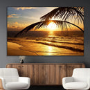 Golden Tropical Beach Sunset Canvas Triptych, Coastal Palm by MyGreatCanvas | Canvas Wall Art Prints | Photo Prints & Wall Decor