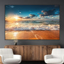 Golden Sunset Beach Triptych Canvas Art, Giclee Coastal Wall by MyGreatCanvas | Canvas Wall Art Prints | Photo Prints & Wall Decor