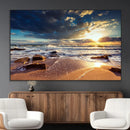 Golden Hour Beach Sunset Canvas Triptych, Ocean Waves and by MyGreatCanvas | Canvas Wall Art Prints | Photo Prints & Wall Decor