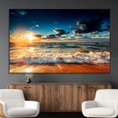 Golden Hour Sunset Over Ocean Waves Wall Art Canvas Print | by MyGreatCanvas | Canvas Wall Art Prints | Photo Prints & Wall Decor