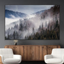 Beautiful Rising Fog in Winter Mountain Landscape- Framed