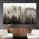 Foggy Mountain Wall Art | 3-Panel Foggy Forest and Mountain