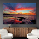 Glorious Sunset on The Beach Wall Art Canvas Print