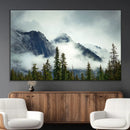 Mountain Mist Canvas Wall Art Print | 3-Panel Foggy Forest