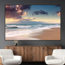 Cloudy Weather Beach Sunset Canvas Print | Sunrise Wall Art by MyGreatCanvas | Canvas Wall Art Prints | Photo Prints & Wall Decor