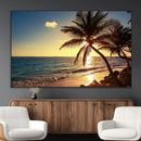Sunset Palm Trees Wall Art Canvas Print