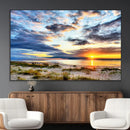 Sunset On The Ocean Wall Art Canvas Print