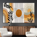 Modern Boho Sun and Leaf Abstract Art – 3-Panel Giclée