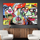 Picasso Style Art Abstract Canvas Wall Art Print , Colorful