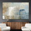 Abstract Blue and Beige Wall Art, Modern Minimalist Canvas