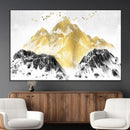 Golden Mountain Triptych Wall Art Canvas Print, Modern