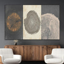 Boho Tree Ring Wall Art, Modern Minimalist Wood Grain