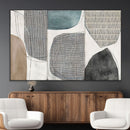 Canvas Print Wall Art Abstract Art Boho, Framed Boho Decor