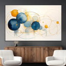 Geometric Blue Orange Abstract Wall Art Canvas, Geometric