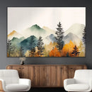 Abstract Watercolor Mountains and Trees Autumn Wall Art,