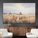 Golden Fields Wall Art Print Canvas – Serene Landscape of