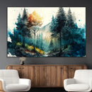 Watercolor Trees Forest Abstract Wall Art Canvas Print,