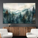 Serenity Forest Wall Art Canvas | Foggy Mountain Landscape