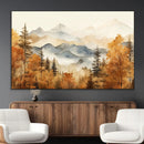 Golden Autumn Forest Wall Art Canvas | Mountain Landscape