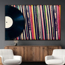 Vinyl Record and Album Collection Canvas Wall Art - Retro