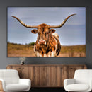 Texas Longhorn Wall Art Print, Framed Longhorn Cow Wall Art